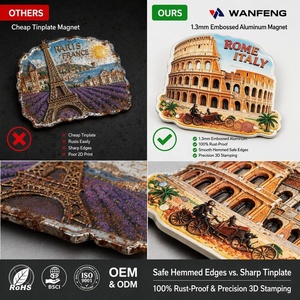 Aimant de réfrigérateur en aluminium 3D gaufré, monuments européens, 2x3 pouces, <span class=keywords><strong>Paris</strong></span>, Rome, Barcelone, souvenir pour la cuisine, le <span class=keywords><strong>bar</strong></span>, la décoration de la maison, cadeau - Product Image 3