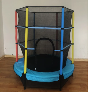 Cama de salto de Metal para interiores para niños de fábrica con redes protectoras juguetes de trampolín de primavera para el hogar - Product Image 1
