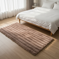 Tapis moderne en fausse fourrure de lapin géométrique, fabriqué à la machine en polyester, sur mesure pour la maison, pour le salon et la chambre à coucher