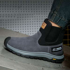 Bottes de sécurité OLICOM unisexes en daim de vachette de haute qualité, avec embout en acier anti-écrasement, antistatiques, à enfiler, chaussures de travail, chaussures de sécurité - Product Image 6