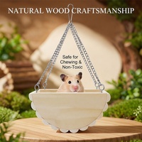 Lit suspendu en bois massif naturel pour hamster, plateforme en bois à mâcher pour cage, hamac pour hamster syrien, hamster nain, gerbille, petaugeur sucré