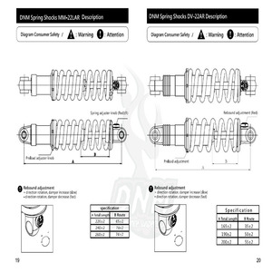 Ammortizzatore Posteriore per Bicicletta DNM DV-22AR 190/200mm 750lbs con Molla ad Olio per Bici e Biciclette Elettriche - Product Image 6