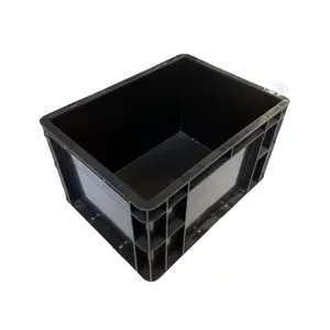 Black Conductive Bin Box ESD Carrage Box For Product Line Electronics Components Box With Lid