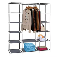 Nouvelle armoire de chambre à coucher pliable en métal moderne, meuble portable pour la maison