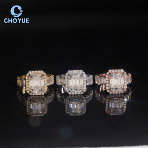 Iced Out Fine Jewelry Pass Diamond Tester VVS Moissanite Diamond GRA Certificated Hip Hop Sterling <b>Silver</b> 925 <b>Ring</b> for <b>Men</b> - Product Image 1