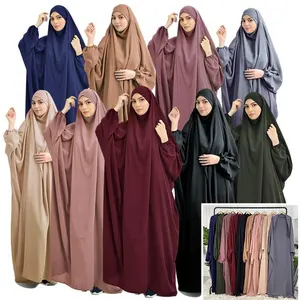 Abito musulmano personalizzato abito da donna Hijab abito da preghiera Jilbab Abaya Long Khimar Full Cover abito Ramadan Robe abiti islamici