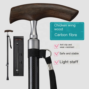 Bastón de Caminata <span class=keywords><strong>Oldman</strong></span> con Mango en T, Bastones Elegantes de Madera y Corcho con Puntas de Goma de Fibra de Carbono para Actividades al Aire Libre - para Senderismo - Product Image 4
