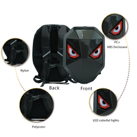 Tas ransel berkendara sepeda motor LED, tas ransel helm pengendara lampu LED DIY layar tampilan mata setan