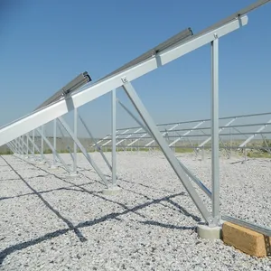 Planta de energía de Panel Solar, soporte de estructura PV de 1MW, marco de aluminio montado en el suelo