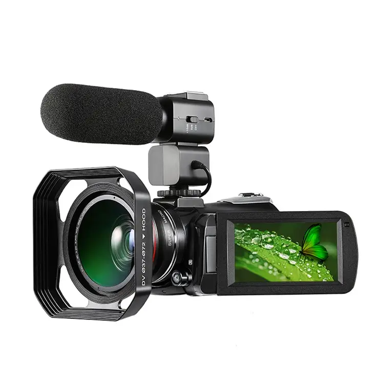 Videocamere Full HD 4K Zoom digitale 30X Streaming Video Live Webcast WiFi visione notturna a infrarossi microfono esterno/telescopio