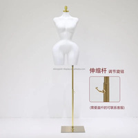 Mannequin Femme Grande Taille Courbes Généreuses, Fesses et Poitrine Volumineuses, en Plastique ABS Doré Peint, Torse BBL Taille L, pour Vente en Gros