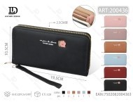 Portafoglio da Donna con Chiusura a Zip, Grande, in Microfibra Sintetica, Stile Semplice con Decorazione Logo - Product Image 1
