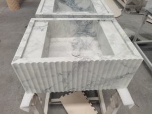 Évier en marbre naturel de taille personnalisée, le plus moderne de 2024, avec MOQ 1 ensemble, prix du mobilier en marbre, meuble-lavabo en marbre pour salle de bain - Product Image 3