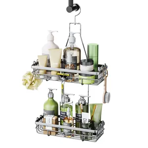 SUS201 Shelves Over Shower Head Organizer Rack Bathroom Hanging Shower Caddy For Shampoo Conditioner Soap Bath Sponge Razors