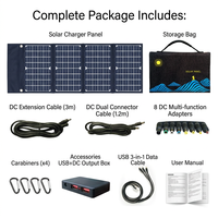 Chargeur solaire monocristallin pliable haute efficacité 40W avec double sortie USB (QC3.0) et 18V pour batteries externes et batteries 12V