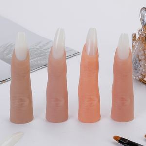 Liquid Silicone <b>Nail</b> Practice Finger Single Artificial Training Finger with 20pcs Tips - Product Image 1