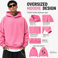 Maßgefertigter Einfarbiger Loser 500gsm Pullover-Hoodie mit Applikations-Logo und Leopardenmuster auf der Rückseite, Street-Style Schwergewichts-Boxy-Fit Sweatshirt für Herren