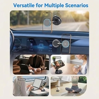 Support de chargeur sans fil magnétique pour voiture 15W avec ventouse à vide 360° °   Support de téléphone pliable rotatif pour iPhone