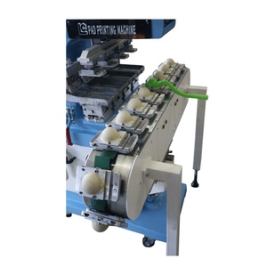 เครื่องพิมพ์แพดลมอัดลมแบบหลายสี 4 สี สำหรับพิมพ์ของเล่น รถยนต์ ชิ้นส่วนพลาสติก ใช้สายพานลำเลียง - Product Image 2