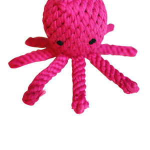 Jouet à mâcher pour animaux de compagnie en corde de coton Octopus 14x8cm Jouet durable pour chien Origine Zhejiang - Product Image 4