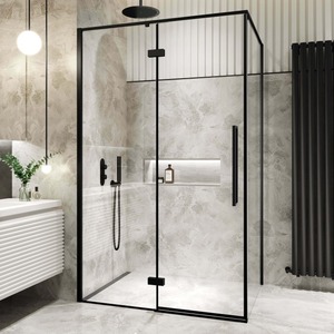 <span class=keywords><strong>Mampara</strong></span> de <span class=keywords><strong>Ducha</strong></span> Moderna Exceed de Vidrio Fijo en Negro Mate con Vidrio Templado, Puerta de <span class=keywords><strong>Ducha</strong></span> para Baño, Puerta de <span class=keywords><strong>Ducha</strong></span> Walk-in - Product Image 1