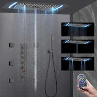 Système de douche thermostatique 5 caractéristiques robinet de salle de bain noir système de douche de corps douche intelligente