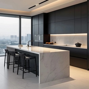 Bộ bếp hiện đại thiết kế mô-đun tùy chỉnh, mặt bàn đá cẩm thạch, tủ bếp MDF phủ sơn PVC, sẵn sàng lắp ráp - Product Image 4