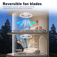 Ventilateur de plafond en acrylique et métal de 19 pouces avec lumière, fonction oscillante, moteur DC intelligent pour la circulation de l'air, personnalisable OEM