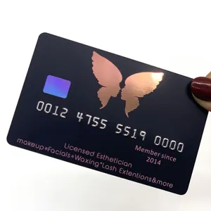 Logotipo personalizado Visa tarjeta de crédito tamaño PVC plástico membresía tarjeta de regalo tarjeta de visita de lujo con números en relieve y chip