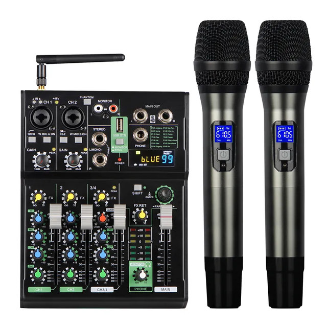 Voxfull MIT4-WMIC 8-Channel Stereo Sound Card External Live Broadcast Voice Effect Controller for Smart Phone PC Recording