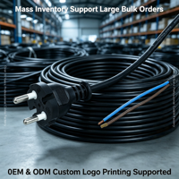 Cable de Alimentación con Enchufe Coreano, Cable de Corriente Coreano H05V2V2-F, Cable con Terminales Desnudos, 250V 10A, REACH RoHS, Fabricante OEM