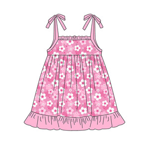 Vestito per Bambina con Stampa <span class=keywords><strong>Mamma</strong></span> e Figlia, Orlo Arricciato, Adorabile Abito <span class=keywords><strong>in</strong></span> Morbido Bambù per Feste - Product Image 4