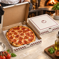 Boîtes à pizza personnalisées avec logo imprimé, emballage en carton ondulé carré avec tailles personnalisées pour les restaurants à emporter