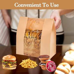 Bolsas de pan con ventana, bolsas de papel Kraft para pan casero, bolsa de panadería para embalaje de almacenamiento, bolsa grande de masa fermentada - Product Image 4