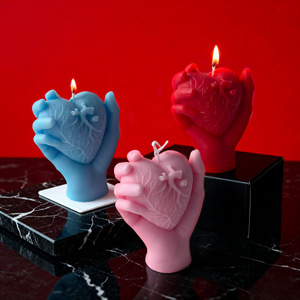 Artistic Hand Figurine Holding Human Heart Scented Candle Novelty Desktop <b>Ornament</b> For Valentines Day <b>Couple</b> Gift Decoration - Product Image 1