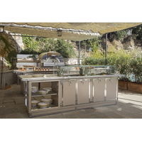 Vermonhouzz Nouveau Design Pod de Cuisine Extérieure en Acier Inoxydable 304 avec Volets Roulants, Zéro Formaldéhyde, pour Barbecue