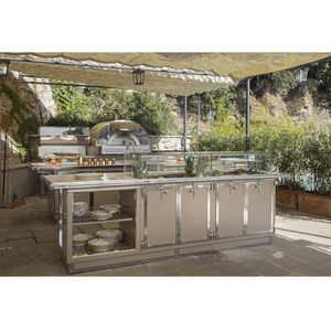 Vermonhouzz Nouveau Design Pod <span class=keywords><strong>de</strong></span> <span class=keywords><strong>Cuisine</strong></span> Extérieure en Acier Inoxydable 304 <span class=keywords><strong>avec</strong></span> Volets Roulants, Zéro Formaldéhyde, pour Barbecue - Product Image 6
