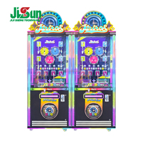 Distributeur automatique de pinces à prix sur le thème de l'horloge, à monnayeur, pour un joueur, avec décor lumineux néon en forme d'étoile pour centre de jeux