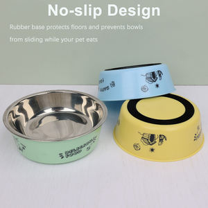Mangkuk makanan hewan peliharaan, mangkuk anjing kucing logam Stainless Steel dapat dilepas untuk makanan air dan kering - Product Image 4