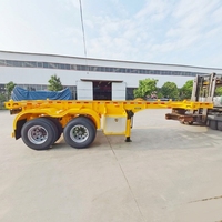 Châssis de remorque conteneur squelette de 40 pieds à structure col de cygne amovible avec 2 ou 3 essieux pour remorque de camion