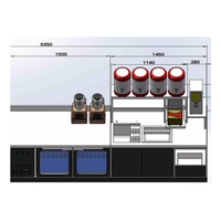 Desain dan Penyediaan Peralatan Bar Kafe dan Restoran, Meja Counter Stainless Steel untuk Milk Tea