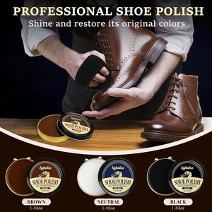 Kit d'entretien complet pour chaussures en cuir pour hommes - Ensemble de 15 pièces avec savon à cuir, huile de vison, 3 polissons et 3 brosses - Product Image 5