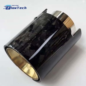 ปลายท่อไอเสียแบบเดี่ยวขนาด 120 มม. สำหรับ BMW ลายคาร์บอนไฟเบอร์แบบซาติน สีทอง/ดำ  วัสดุสแตนเลส สำหรับรถยนต์ - Product Image 2