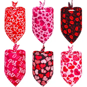 Qbellpet Pet accessories 2024 Valentine's Day Triangle Pet Scarf Dog Bandanas