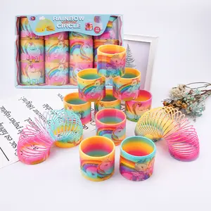 Hot Selling Puzzle Rainbow Circle Independent Net Decoration Folding Happy Street Stall Children's Magic Spring Circle Toy