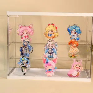 卸売写真UVプリントかわいいアニメキーホルダー漫画カスタムアクリルチャームキーホルダー