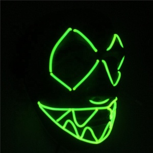 Envío rápido <span class=keywords><strong>carnaval</strong></span> máscara fiesta brillante LED de neón de Halloween máscara de cara completa - Product Image 2