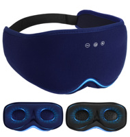 Masque de sommeil 3D sans fil Bluetooth 5.4 avec musique, un pour deux, respirant, bloquant la lumière, pour les voyages et l'usage quotidien