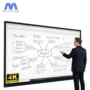 Pantalla Táctil Interactiva MIDA 4K LCD de 20 Puntos y 75 Pulgadas con Cámara de 48MP, Intel Core I3/I5/I7, Android/Windows, Marco de Aluminio, para Oficina/Escuela - Product Image 1