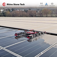 Robot de nettoyage automatique des panneaux solaires à lavage à sec et à eau, à roulement électrique, pour les modules photovoltaïques, les fermes photovoltaïques commerciales, les systèmes de panneaux solaires